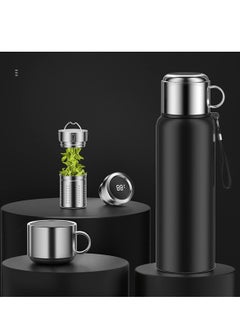 اشتري Smart Water Bottle With Protective Case, 1200ml LED Temperature Display Thermos Cup, Stainless Steel Vacuum Travel Mug for 12 Hours, Hot and Cold Tea Coffee Vacuum Thermoses Cup في الامارات