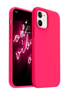 Buy Compatible with iPhone 11 Case 6.1 Inch Slim Liquid Silicone 4 Layers Soft Gel Rubber Shockproof Protective Phone Case with Anti Scratch Microfiber Lining (Hot Pink) in Egypt