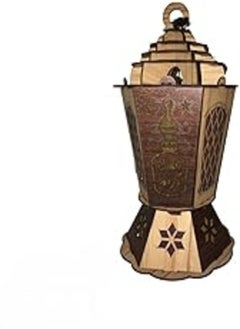 اشتري 2022 6 Sides Hexagonal Wooden Ramadan Lantern for Home Decor (18in) في مصر