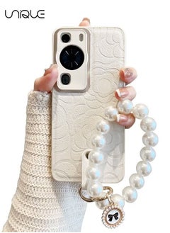 Buy Phone Case for Huawei P60 Pro 6.67 Inches Case, Cute Flower with Lovely Bracelet Chain for Women Girls Soft TPU Shockproof Protective Case Anti-lost Chain Cute Jewelry Cover in UAE