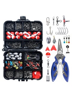 Buy 263pcs Fishing Accessories Kit with Tackle Box, Including Octopus Hooks Jig Hooks Fishing Weights Sinker Slides Spoon Lures Fit for Freshwater and Saltwater Fishing in Saudi Arabia