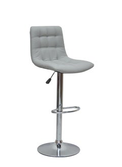 اشتري Adjustable Swivel Barstools, PU Leather With Chrome Base, Pub Counter, Multi Function Chair 259-GREY في الامارات