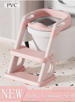 اشتري Potty Training Toilet Seat For Boys Girls, Toddler Toilet Seat With Step Stool Ladder, Foldable Toddler Potty Seat For Toilet With Non-Slip Design, Adjustable Height في السعودية