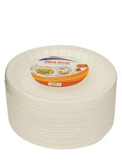 Buy Foam Plate White 7 Inch Disposable, Tableware 25 Pieces. in UAE