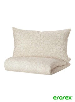 Buy Duvet cover and 2 pillowcases white 240x220/50x80 cm in Saudi Arabia