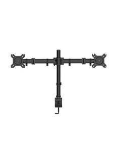 Buy Dual LCD LED Monitor Desk Mount Stand with C-clamp and Bolt-Through Grommet Options | Heavy Duty Fully Adjustable Arms Hold Two (2) Screens up to 27 Black in Saudi Arabia