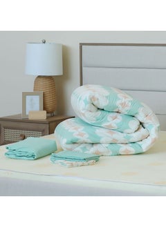 اشتري AW23 Bliss Arch 6- Piece Super King Comforter Set 260x260 Cm Teal في الامارات