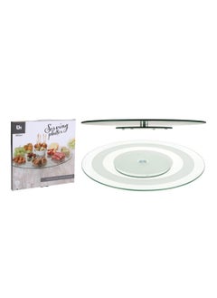 Buy Rotating Glass Serving Round Platter in UAE