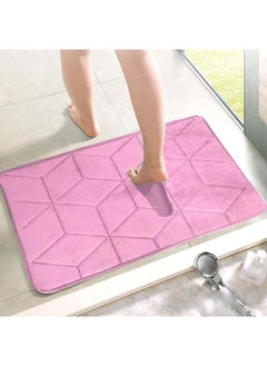 اشتري Status Contract Anti Slip Mat For Bathroom Floor, 16"X24" Memory Foam Bathroom Mats, Bathroom Mat Water Absorbing, Machine Washable Bathroom Anti Skid Mats For Bathing Area And Shower, (Pink) في الامارات