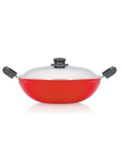 Buy Premier Aluminium Non Stick Kadai with Stainless Steel lid - 22 Cm in UAE