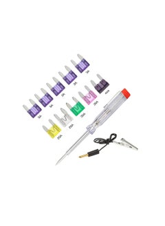 اشتري 10 PCS Car Motorcycle Blade Fuses with Tester Pen Tools Kit Clip في الامارات