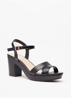 Buy Women's Ankle Strap Sandals with Block Heels in Saudi Arabia