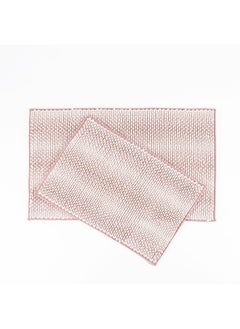 اشتري 2-Piece Chenille Bath Mat, Blush في الامارات