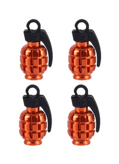 Buy 4-Piece Grenade Shaped Car Tire Valve Cap in UAE