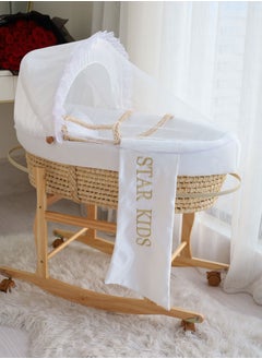 اشتري Baby cradle, Moses basket, white, withrockingstand في السعودية