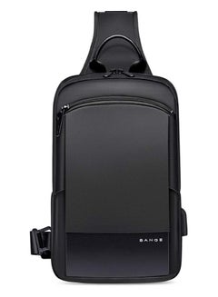 Buy Waterproof Anti-Theft Sling Travel Crossbody Bag with USB Charging (Black) in Saudi Arabia