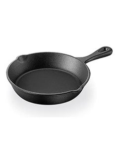 Buy Cast Iron Skillet Pre-Seasoned Die Cast Iron Skillet Compatible with Gas Induction Oven and Grill 15 CM in UAE