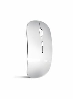 Buy Bluetooth Mouse, Rechargeable Wireless Mouse for MacBook Pro/Air/iPad/Laptop/PC/Mac/Computer, Silver in Saudi Arabia