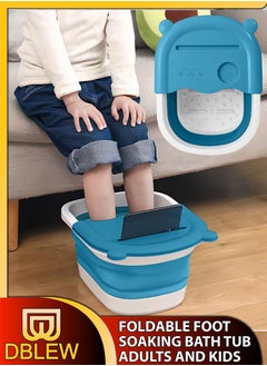 اشتري Multifunctional Foldable Foot Soaking Bath Basin Shiatsu Acupoints Rollers Collapsible Home Feet Spa Water Bucket Relieve Muscle Pain Massager Perfect for Kids Pedicure Travel Car Clothes Washing في الامارات