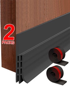 Buy 2 Pack Door Draft Stopper Under Door Seal for Exterior/Interior Doors, Strong Adhesive Door Sweep Soundproof Weather Stripping, 2" W x 39" L,Black in Saudi Arabia