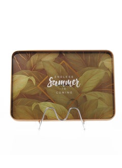 Buy Green Gilded Rectangular Serving Tray in Saudi Arabia