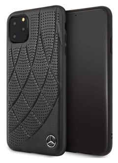 Buy Mercedes-Benz Hard Case Quilted Perforated Leather For iPhone 12 Pro Max - Black in Egypt