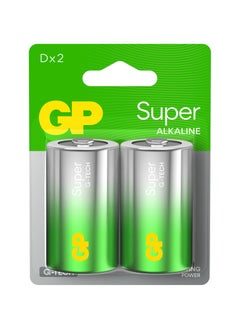 Buy GP Super Alkaline D Batteries, 2-Pack - PET Blister Card, Long-Lasting Power for High-Drain Devices, Single Hook Display, Leak-Proof Design, Ideal for Flashlights, Toys, and More (A21) in UAE