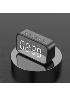 اشتري Cross-border wireless Bluetooth speaker mirror clock Alarm Clock Mini Card week temperature Radio gift small stereo JM03 black Chinese version في الامارات