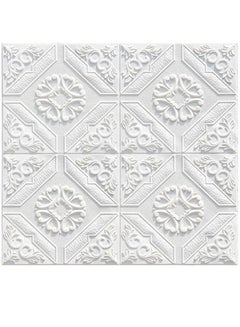 Buy Decorative 3D Brick Wall Sticker White 70 x 70centimeter in UAE