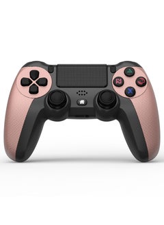 Buy Wireless Controller Gamepad for PS4/PS4 Slim/PS4 pro/PC with USB Charge Cable with Dual Vibration, Clickable Touchpad, Audio Function, Light Bar and Anti-Slip (Rose gold) in Saudi Arabia