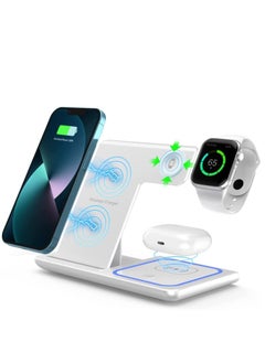 Buy Wireless Charger 3 in 1 Station Charging Stand Foldable for iPhone/iWatch, iPhone 14, 13, 12, 11 (Pro, Pro Max)/XS/XR/XS/X/8(Plus), iWatch 7/6/SE/5/4/3/2, 3/2/pro in Saudi Arabia