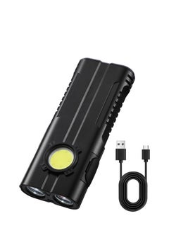 اشتري Small Powerful Torch LED, Super Bright 1000LM LED Keychain Flashlight, Rechargeable 300 Meters IPX4 Small Powerful Pocket Torch, with 7 Light Modes & Magnetic Tail, for Camping and Emergency Use في الامارات