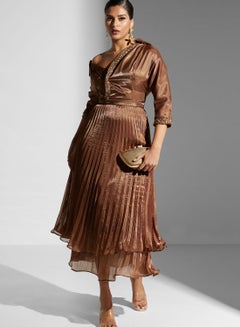 Buy Asymmetric Plisse Dress in UAE