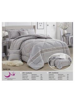 Buy Double Comforter Set Decorated System 6 Pieces Summer Inflatable Size 220X240 - Sheet size 200X200 in Saudi Arabia