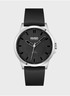 Buy Leather Strap Analog Watch in UAE