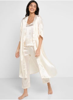 Buy 3 Piece Solid Pyjama Set in UAE