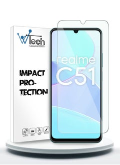 اشتري واقي شاشة من الزجاج المقوى بحواف منحنية من سلسلة Premium 9H 2.5D لهاتف Realme C51 4G 2023 شفاف في السعودية