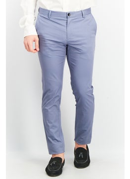 اشتري Men Slim Fit Solid Casual Pants, Grey في الامارات