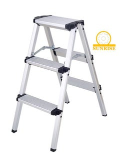 Buy Step Ladder Aluminum Folding Step 3 Steps Stool With Anti Slip Sturdy And Wide Pedal Portable Multi-Use Stepladder For Home And Kitchen Use Space Saving Lightweight Aluminum in UAE