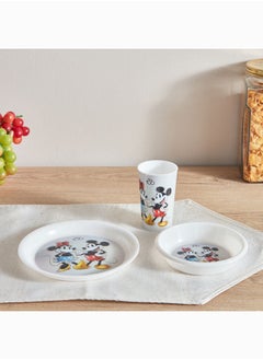 Buy Mickey Minnie 3-Piece Breakfast Set 14.5x3x14.5 cm in UAE