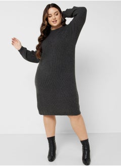 Buy Round Neck Knitted Dress in UAE