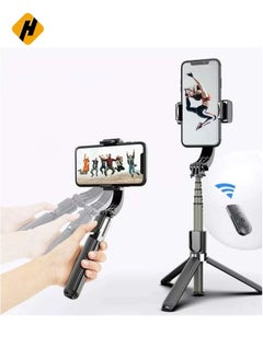 Buy Gimbal Stabilizer for Smartphone L08 Handheld Gimbal with 360°Auto Balance Ant Shake Remote Wireless Bluetooth Selfie Stick Pan-tilt Tripod with Built-in Bluetooth Remote in UAE