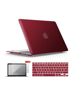 Buy Ntech 3in1 Compatible with Old Version MacBook Air 13.3 Inch Case Release |2010-2017| Models: A1466/A1369  Plastic Hard Shell Case with Keyboard & Screen Protector Cover For MacBook Air 13 Inch (W-Red in UAE