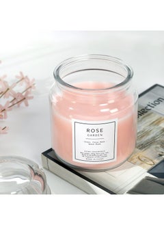 Buy Hue Rose Garden Jar Candle, Pink - 295 Gm in UAE