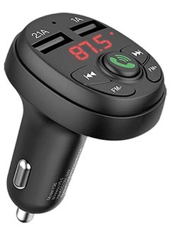 اشتري Dual USB FM Transmitter Car Charger black في الامارات