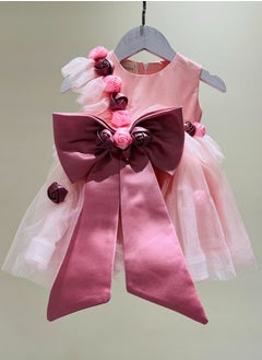 اشتري Baby Rose Dress with Ribbon on Silk Flowers في الامارات