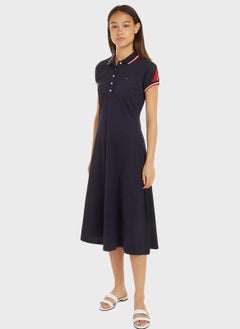 Buy Polo Neck Front Button Dress in UAE