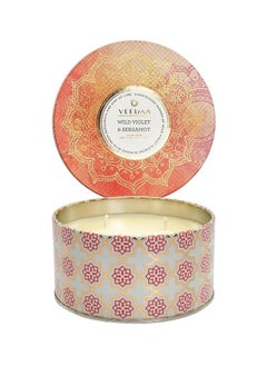 Buy VEEDAA Wild Violet & Bergamot Soy Wax 3 Wick Tin Scented Candle (Burns 40 Hours) in UAE