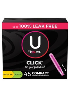 Buy Click Compact Multipack Tampons, Regular/Super Absorbency, Unscented, 45 Count in UAE