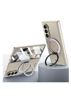 Buy SHIELD EGYPT Compatible With Samsung Galaxy Z Fold 6 Case Ultra Thine Camira protection 360 Rotating Ring Holder (Beige) in Egypt